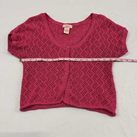Vintage Y2K Candies Crochet Shrug Bolero Barbie Girly Pink Fairy Coquette - Picture 5 of 7